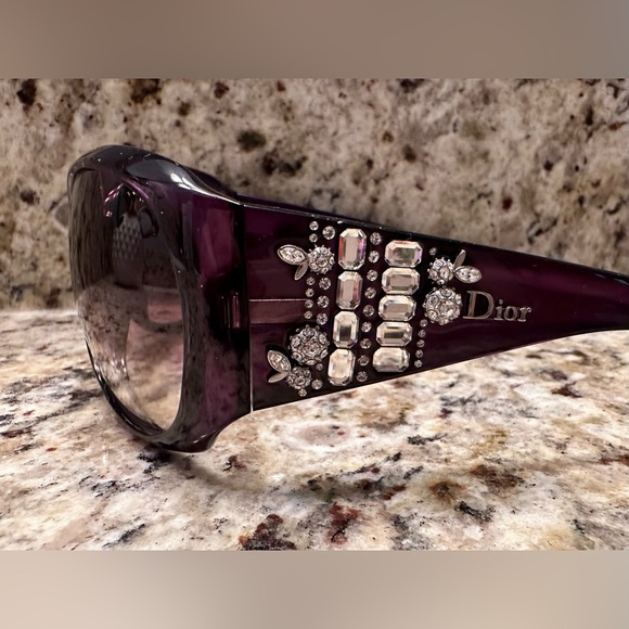 Christian Dior Limited Edition Sunglasses 609J8 Purple Crystal RARE - Picture 7 of 11